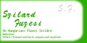 szilard fuzesi business card