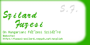 szilard fuzesi business card